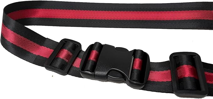 MAGARROW 1.5" Utility Luggage Straps with Buckle Adjustable, 4-Pack (RED/Black, 1.5 in x 3.2 ft)