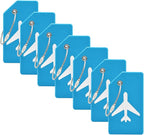 7 Pack Silicone Luggage Tag Baggage Handbag Travel Bag Tags with Name ID Card Perfect to Quickly Spot Luggage Suitcases (Blue)