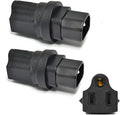 Ceptics IEC USA NEMA 5-15R to IEC 60320-C14 Adapter Plug - ETL Certified - Industrial Grade (IG-320-2PK),Black