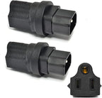 Ceptics IEC USA NEMA 5-15R to IEC 60320-C14 Adapter Plug - ETL Certified - Industrial Grade (IG-320-2PK),Black