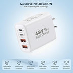 2Pack iPhone 17 16 15 Pro Max Fast Charging Block,6FT USB C to C Woven Cable Cord 40W USB C Apple Charger 4 Port PD&AC Charger Block Fast Charging for iPhone 17 Air/16e/17/16 /15 Plus/Pro/Pro Max/iPad