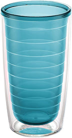 Tervis Clear & Colorful Tabletop Made in USA Double Walled Insulated Tumbler Travel Cup Keeps Drinks Cold & Hot, 16oz, Blue Moon