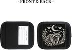 2 Pack Luggage Handle Wrap with Travel Tags - Non-Slip Protective Cover Soft Handle Grips Covers for Suitcase(Red Panda Starry Night)