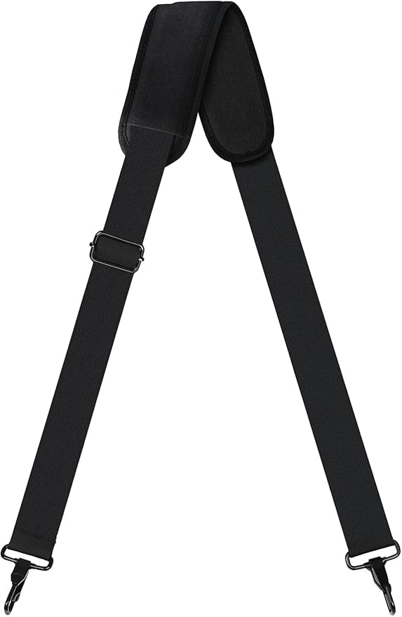 72 inch Shoulder Strap, Universal Replacement Laptop Shoulder Strap with Adjustable Buckles and Metal Hooks for Briefcase Laptop Messenger Bag Crossbody Bag Luggage/Duffel, Black