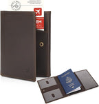Polare Full Grain Leather Pilot Wallet Passport Holder RFID Blocking Tri-fold Travel Cover Document Organizer for Aviation Professionals
