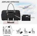 Duffle Bag for Travel, Weekender Bag with Shoe Compartment, Carry On Overnight Bag for Women with Toiletry Bag, Gym Bag with Wet Pocket, Hospital Bags for Labor and Delivery Beige