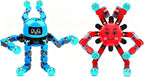 Transformable Fidget Spinner Toys for Kids and Adults,2 Pcs Sensory Toy for Boys Girl ADHD Stress Relief Toys,Fingertip Gyros Travel Toy Party Favors for Teens Birthdays Gifts Easter Present