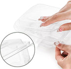 Peohud 50 Pack Clear Bento Snack Containers, 4 Compartment Food Storage Containers, Reusable Meal Prep Containers, Plastic Divided Bento Boxes with Lids for Lunch, Work, Travel