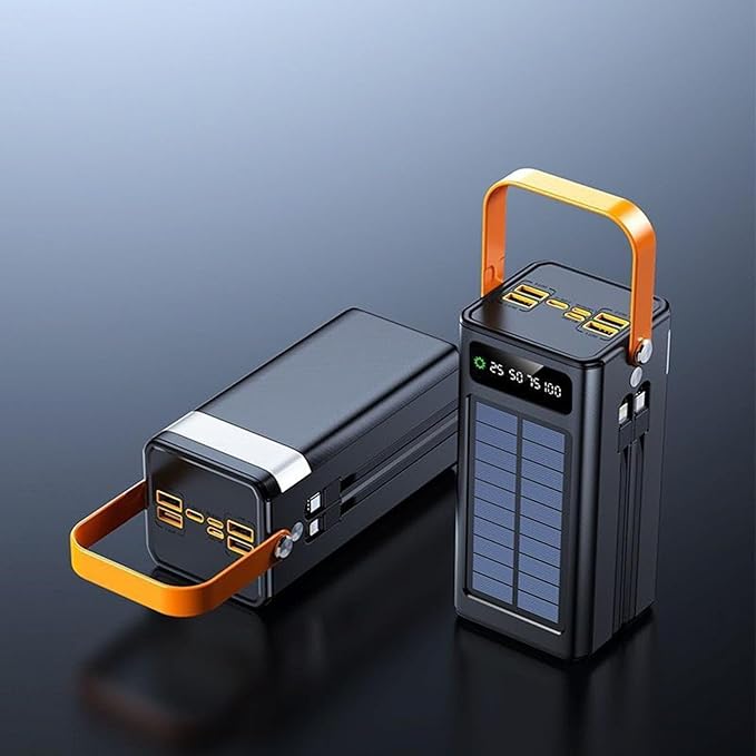 High-Capacity Solar Battery Banks, 120W External Power Packs, 50000mAh Survival Gear, Built-in Cable Chargers, Multi-Output Portable Stations
