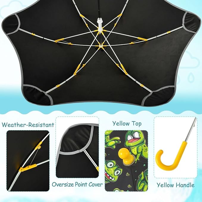ALAZA Kids Umbrella Stick Umbrellas Cute Umbrella for Boys Girls Toddler UV/Sun Rain Windproof