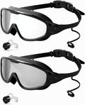 Swim Goggles 2 Pack, Wide View Anti Fog&UV Swimming Goggles for Audlt, No Leak Pool Beach Essentials for Men Women