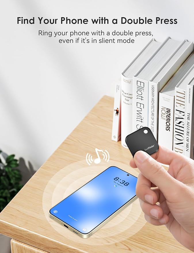 Dual System Bluetooth Tracker Tag for iOS or Android, Keys Finder and Item Locator for Keys, Bags and More, Phone Finder, Up to 300 ft Range, Replaceable Battery, Water-Resistant, 4 Pack