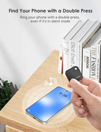Keys and Phone Finder, Bluetooth Tracker Locator for Keys, Bags, Wallets and More, Up to 300 ft Range, Replaceable Battery, Water-Resistant, iOS and Android Compatible, 1 Pack