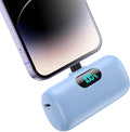 Mini Portable Charger for iPhone,Upgraded 5000mAh PD Fast Charging Battery Pack,LCD Display Cute Power Bank Portable Phone Charger for iPhone 14/14 Pro Max/13/13 Pro/12 Pro/11/XS/XR/X/8/7/6-Light Blue