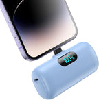 Mini Portable Charger for iPhone,Upgraded 5000mAh PD Fast Charging Battery Pack,LCD Display Cute Power Bank Portable Phone Charger for iPhone 14/14 Pro Max/13/13 Pro/12 Pro/11/XS/XR/X/8/7/6-Light Blue
