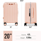 Apelila 20" Ride-On Suitcase with Seat, Double Handle Carry On Luggage with Mesh Pocket & Side Hooks, Hard Shell Spinner Wheels, TSA Lock & Seat Belt