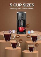 COWSAR Single Serve Coffee Maker, 2 in 1 Coffee Capsule & Ground Coffee Brewer, 40 Oz Removable Water Tank, 5 Brew Sizes 6-14 Oz, Self-cleaning Fast Heating Coffee Machine for Home Office