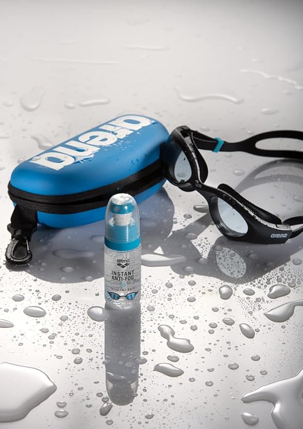 ARENA Swim Goggle Case for Swimmers Protective Hardcover Carrying Case with Clip for Backpacks, Storage and Transport, Black/White/Royal
