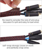 Alex Tech 25ft - 1 inch Cord Protector Wire Loom Tubing Cable Sleeve Split Sleeving For USB Cable Power Cord Audio Video Cable – Protect Cat From Chewing Cords - Blackred
