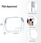 BAGSMART Toiletry Bag Hanging Travel Makeup Organizer with TSA Approved Transparent Cosmetic Bag Makeup Bag for Full Sized Toiletries, Large-Light Blue