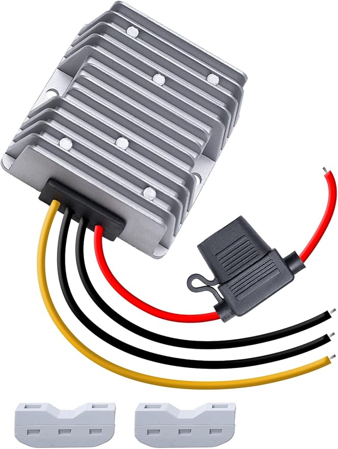 DC House 48V 36V 24V to 12V 20A Buck Converter, 240W DC-DC Step Down Converter, Waterproof Voltage Regulator Transformer with Fuse for Golf Carts & RVs