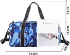 mezhsa Kids Overnight Duffle Bag Girls Boys Sports Gym Bag with Shoe Compartment Wet Pocket Camouflage travel bag (Blue)