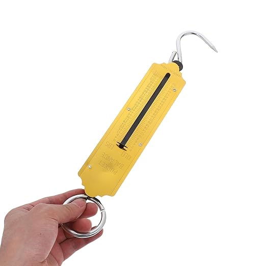 2pcs Portable Mechanical Hanging Hook Scales 50kg Vertical Spring Balance Handheld Food Produce Fish Weighing Scale for Luggage Travel Outdoor Use