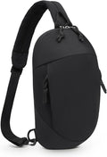 Small Sling Bag with RFID Blocking, Mini Fanny Pack for Women and Men, Convertible Crossbody Anti Theft Chest Bag for Travel Hiking Running, Black