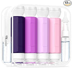 Redfly 17PCS Travel Bottles for Toiletries, TSA Approved Travel Size Containers, Leak Proof Travel Containers for Toiletries, Silicone Travel Kit for Shampoo, Conditioner, Lotion & Creams Purple
