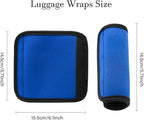 2 Pack Luggage Handle Wraps for Suitcase, Bright Color Comfort Soft Handle Covers (Blue)