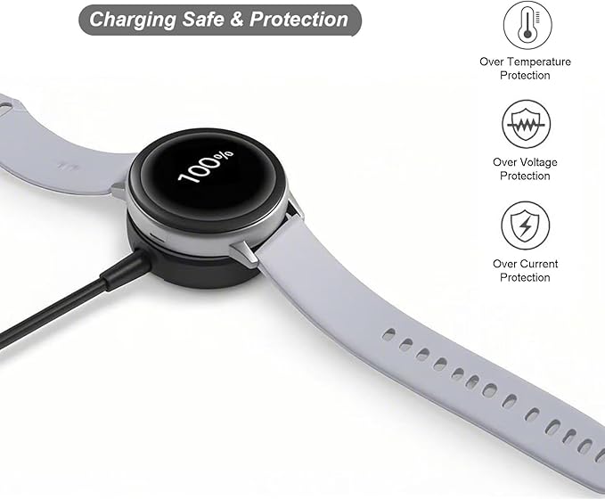 for Samsung Watch Charger Galaxy Charger Fast Charging Compatible with Galaxy Watch 8/8 Classic/7/6/6 Classic/5/5 Pro/4/4 Classic/3/Active Ultra/Active 2 Adapter Magnetic Wireless Charging Cable 3.3FT