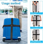 2Pieces Luggage Straps for Suitcase Travel Accessories TSA Approved, 80In Long Belts to Keep Your Suitcase Secure, Black Adjustable Bag Straps with Quick-Release Buckle for Travel Bag Closure