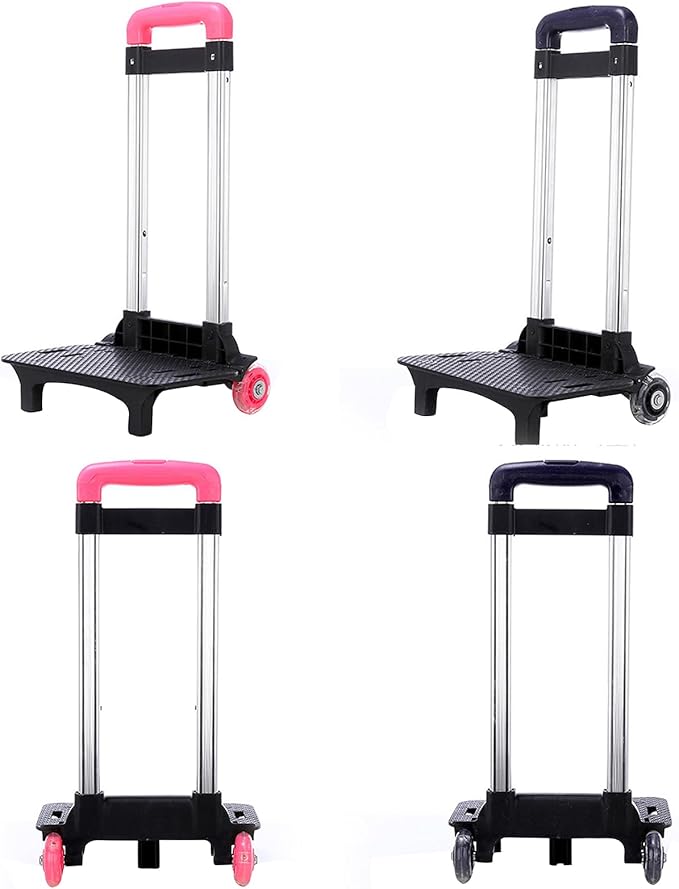 Backpack Trolley 2 Wheels Rolling Luggage Carts Foldable Trolley Cart Aluminium Alloy Hand Cart for School Bags Pet Bag