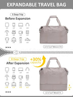 Expandable Travel Duffle Bags Weekender Overnight Bags for Women Men Hospital Bag for Women Labor Delivery with Toiletry Bag Waterproof