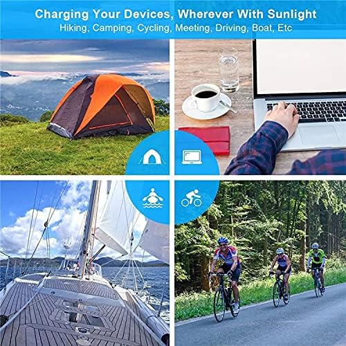 30W Portable Solar Panel Charger Output 20W 5.2V 2A 2USB, Foldable Solar Panel Charger for Laptops Phones,Mini Fans,Ipads,with a USB Extension Cable (Black)