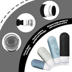 vodvob 16 Pack Travel Bottles Set for Toiletries, TSA Approved Travel Containers Leak Proof Silicone Squeezable Travel Accessories 2oz 3oz for Shampoo Conditioner Lotion Body Wash (BPA Free) (black)