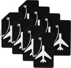 8 Pack Silicone Luggage Tag for Suitcases with Stainless Loop, TSA Approved, Privacy Protection Travel Essentials Bag Tags by Gostwo, Black