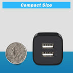 X-EDITION USB Wall Charger, 4-Pack 2.1A Dual Port USB Cube Power Adapter Wall Charger Plug Charging Block Compatible with Phone 13 12 11 XS XR X 8 7 6S 6 Plus SE, Pad, Samsung, Android Phone (Black)