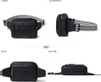 LATMAP 3L TRIPLE ZIP Fanny Packs Belt Bag For Women Men Crossbody Waist Pack Sling Chest Bum Travel Bag Purse Faux Leather Fashion Cute Black