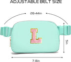 Gitus Belt Bag Fanny Pack Crossbody Bags with Initial Letter Patch Cute Stuff Birthday Gifts for Teenager Girls Trendy Preppy Stuff for Teen Girls Cool Stuff for Teens (Mint Green-L)