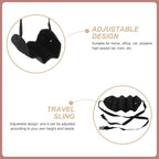 Amosfun Portable Airplane Footrest and Travel Foot Hammock Black Integrated Foot Hanger for Office and Plane Use for Leg Comfort During Flights and Work