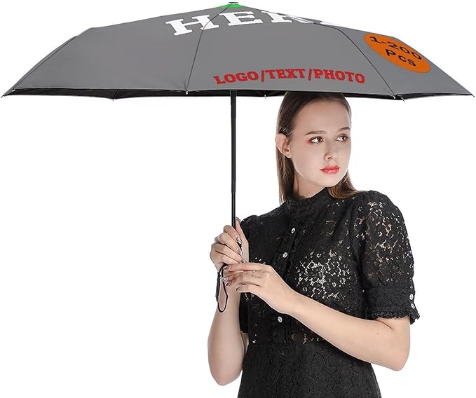 Custom Umbrellas Personalized Umbrella with Pictures Logo Text Customize Foldable Umbrella Compact Travel Umbrella Gifts for Men Women