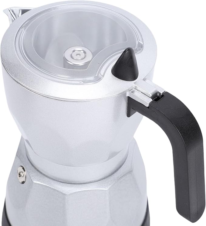 Electric Mocha Pot, 3 Cup Aluminum Machine Portable Electric Italian Cuban Coffee Maker with Detachable Base, Mocha Maker for Home Travel Office (Silver)
