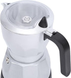 Electric Mocha Pot, 3 Cup Aluminum Machine Portable Electric Italian Cuban Coffee Maker with Detachable Base, Mocha Maker for Home Travel Office (Silver)