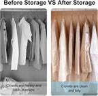 BEISHIDA 120PCS 35.5 Inch Plastic Garment Bag-Plastic Clear Dry Cleaner Laundry Bags for Clothes Cover Hanging Clothes Storage for Coat Suit Shirt Jacket Skirt