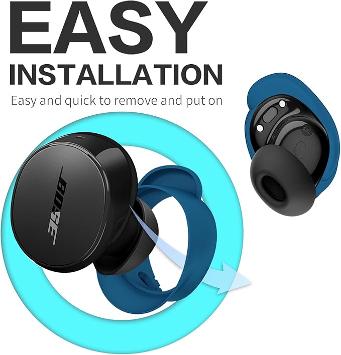 [3 Pairs] Ear Tips Covers for New Bose QuietComfort Earbuds, Sport Anti-Slip EarTips Silicone Anti Scratches Replacement Ear Covers Earbuds Accessories (S/M/L) (Blue)