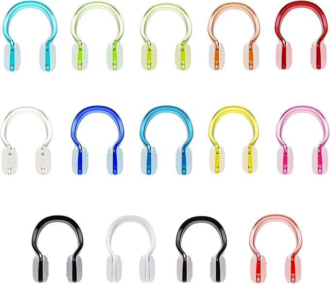 Swimming Nose Clip, 14 Packs Swim Nose Plugs with Waterproof Silica Gel for Kids (Age 7+) and Adults, Multi-Color