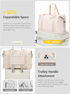Expandable Travel Duffle Bags Weekender Overnight Bags for Women Men Hospital Bag for Women Labor Delivery with Toiletry Bag Waterproof
