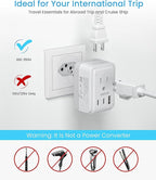 1 Pack Brazil Power Adapter, VINTAR Foldable Type N Plug Adapter with 2 AC Outlets 3 USB Ports (2 USB C), Brazil Outlet Plug for US to Brazilian