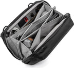 Peak Design Tech Pouch, Black, Electronics Organizer for Travel or Everyday Carry, Origami-Style Storage, Cable Pass-Through, Weatherproof Recycled Nylon, Gear Carry Bag for Men and Women